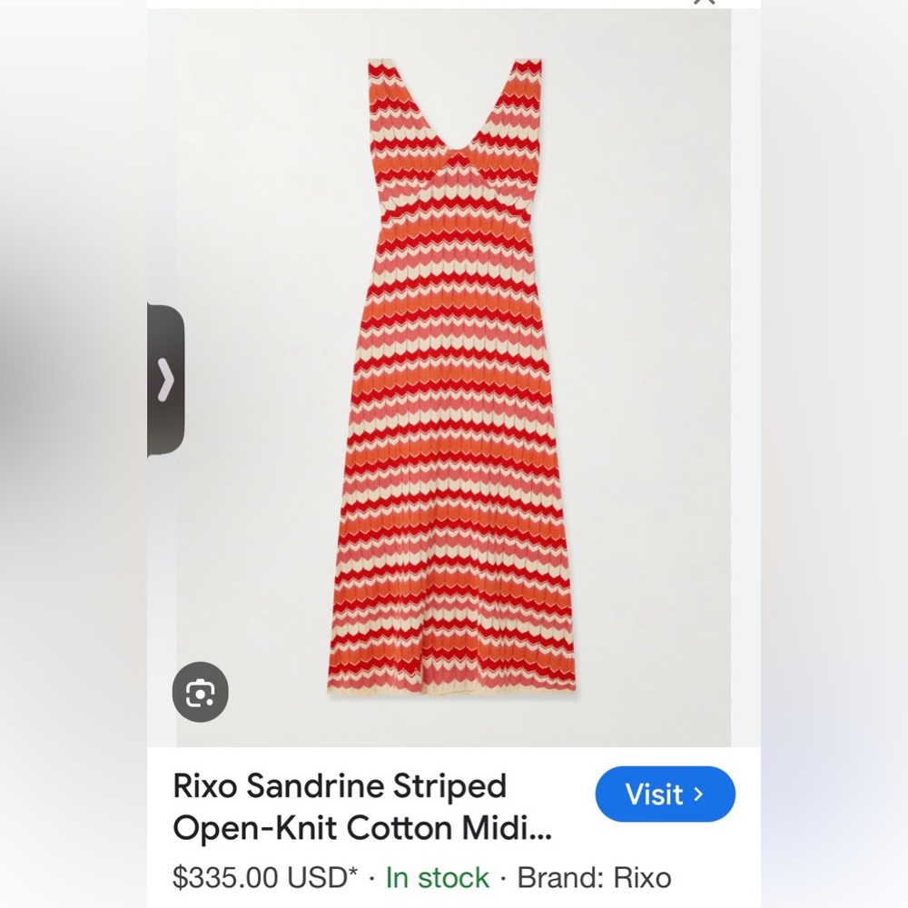 Anthropologie/ RIXO Ladies Sandrine Open Knit Cotton Midi Dress-16-EUC